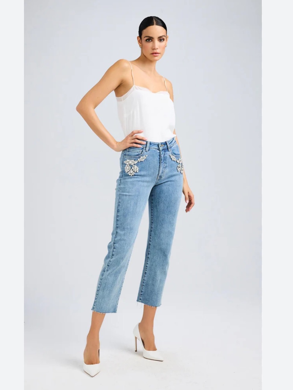 GENERATION LOVE Embellished Light Blue  Women’s Jeans